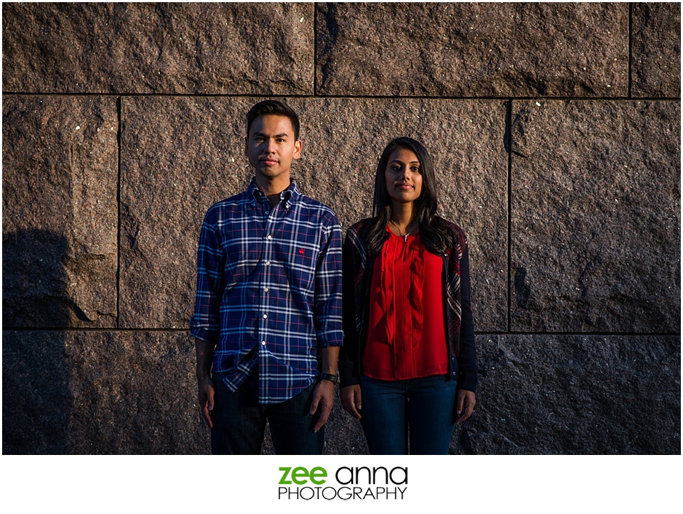 Washington Monument engagement portrait by Zee Anna Photography