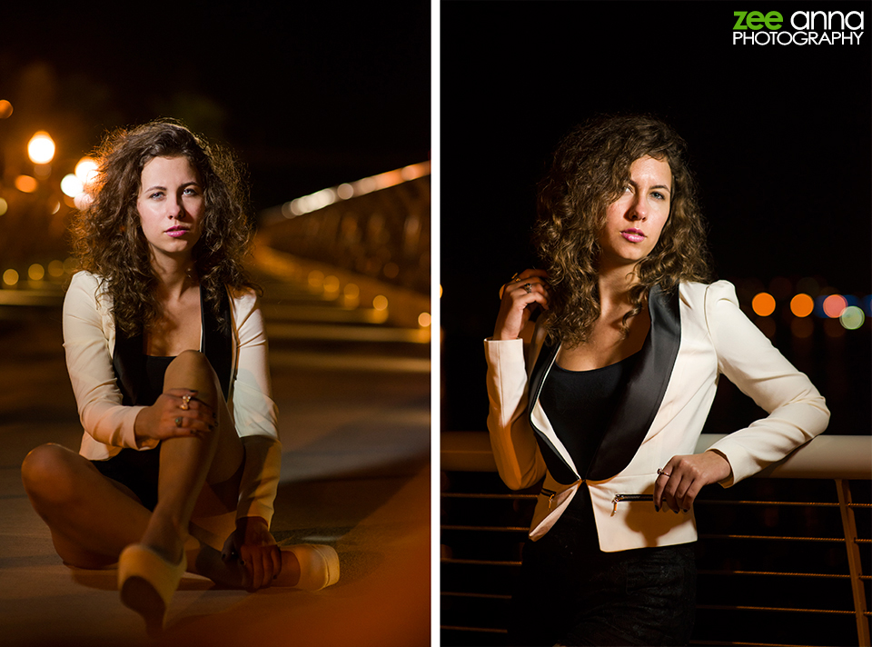 model at night in downtown fort myers florida