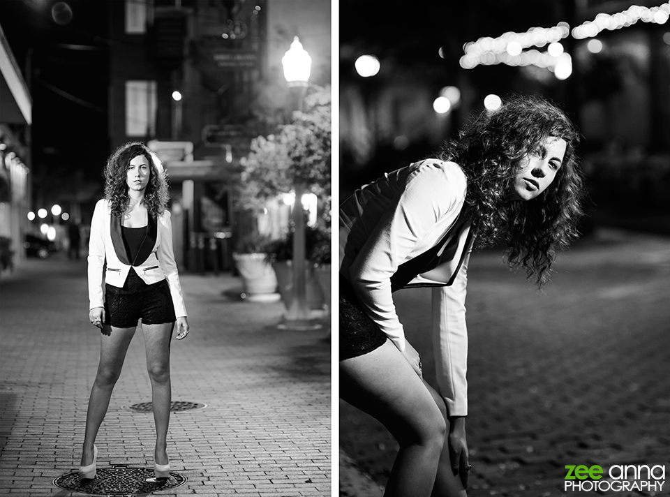 model at night in downtown fort myers florida