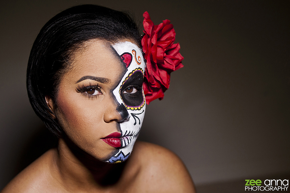 Female Sugar Skull Day of the Dead Make Up