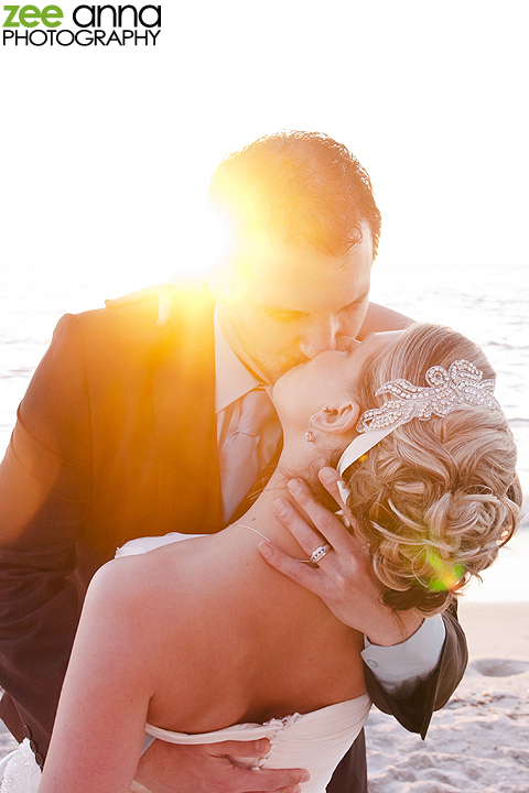 Sunset-Kiss-Wedding-Shot-On-Beach Sunset Kiss Wedding Shot on Beach