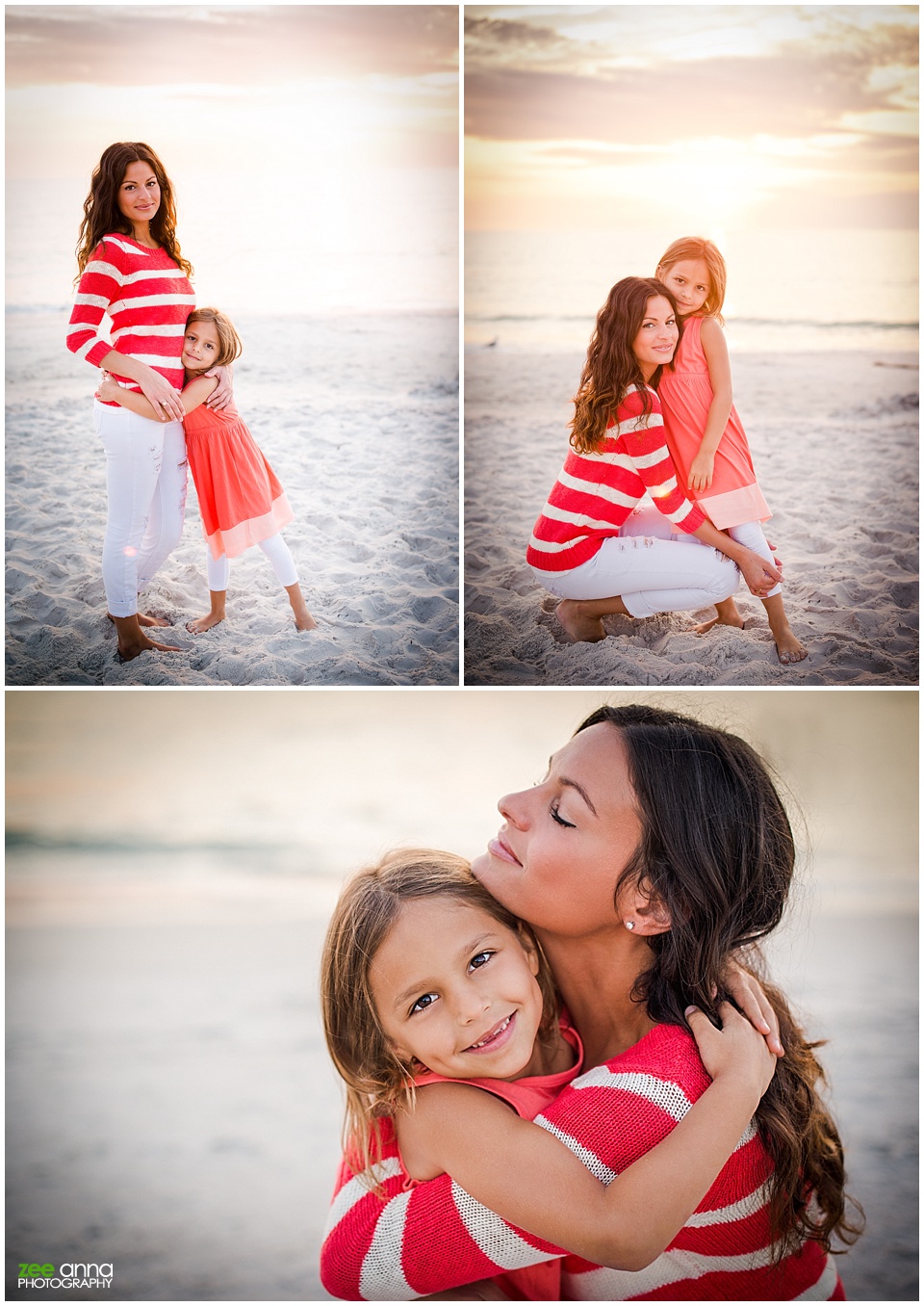 naples beach family session with mommy and me Erika and Avienne by Zee Anna Photography
