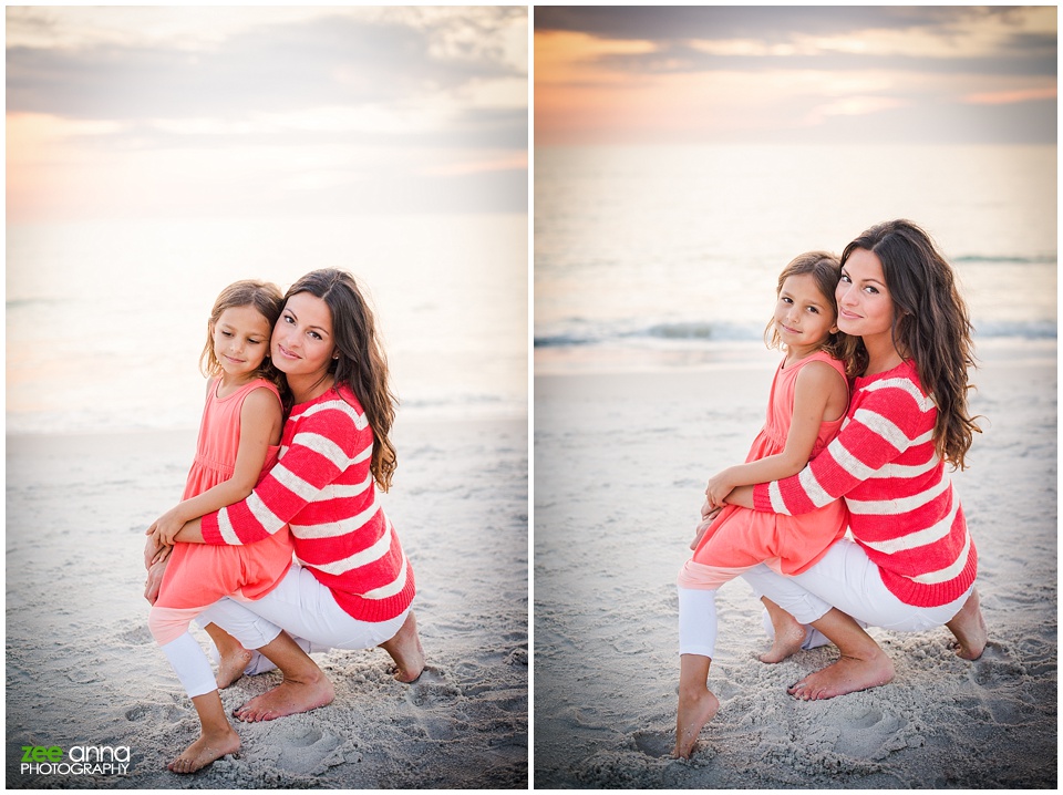 naples beach family session with mommy and me Erika and Avienne by Zee Anna Photography