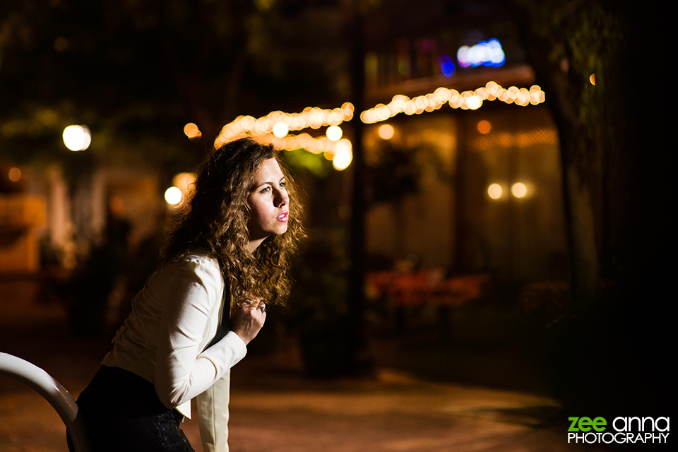 model at night in downtown fort myers florida