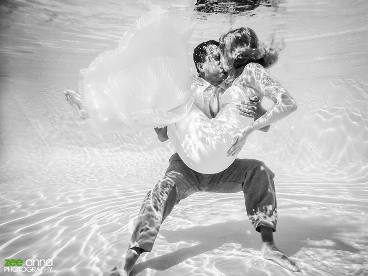 Underwater Anniversary shoot and beach shoot by Zee Anna Photography
